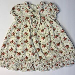 Laura Ashley Floral White and Green Casual Dress